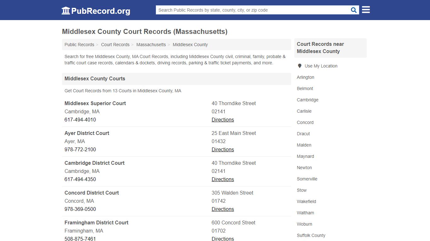 Middlesex County Court Records (Massachusetts)